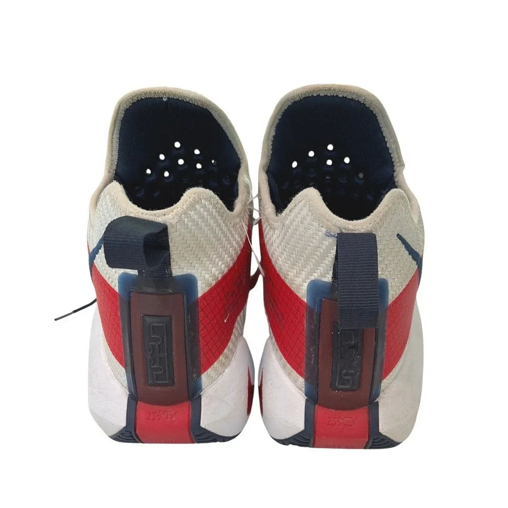 Nike Mens LeBron Soldier 14 Basketball Shoes White Red Navy CK6024-100 Size 9